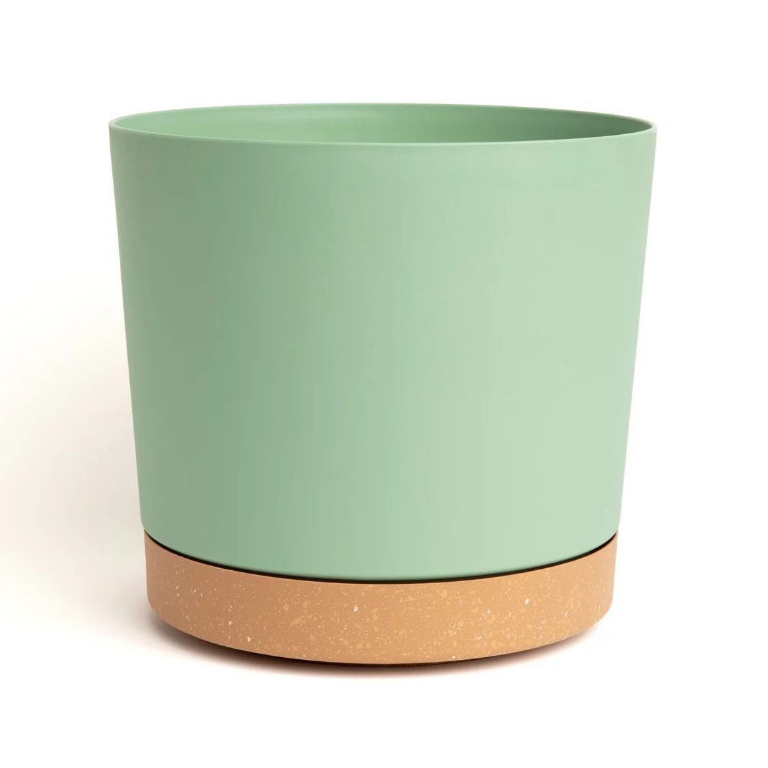 11.5″ Contemporary Flower Pot with Saucer – Cool Mint