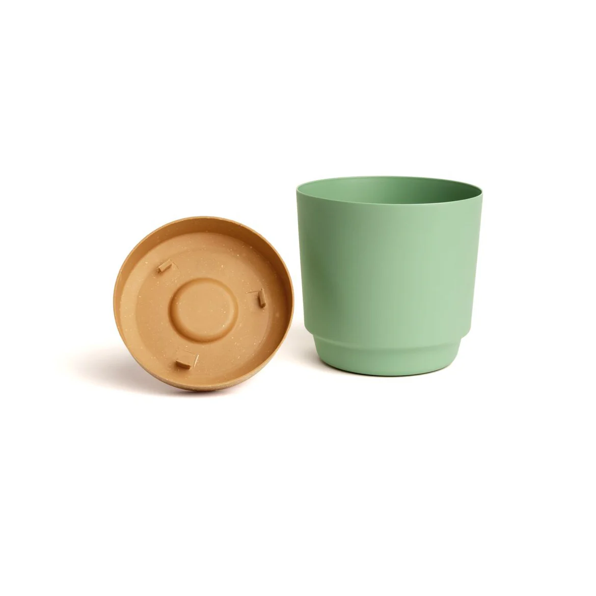 6.5" Contemporary Flower Pot with Saucer - Cool Mint - Image 2