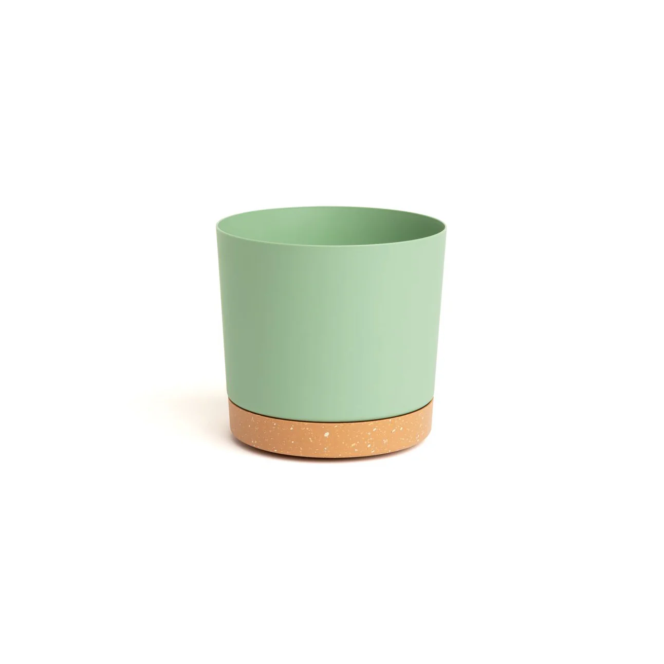 6.5″ Contemporary Flower Pot with Saucer – Cool Mint