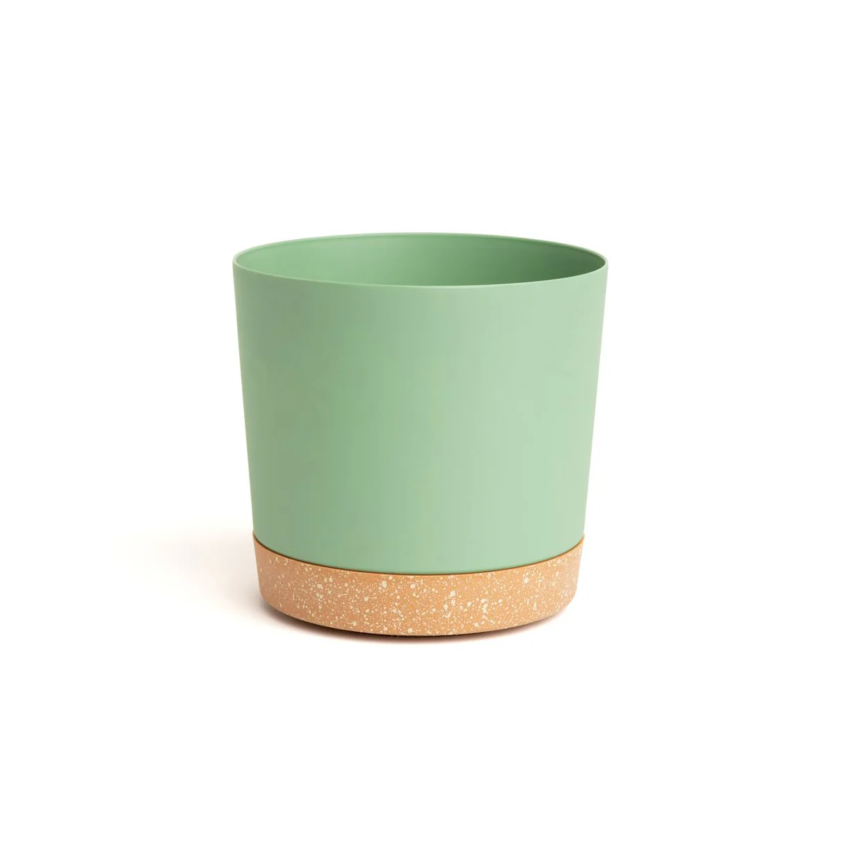 8″ Contemporary Flower Pot with Saucer – Cool Mint