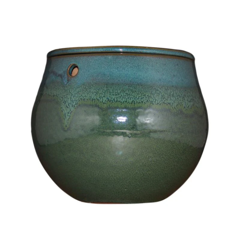 10″ Teal Ocean Teardrop Self Watering Pot