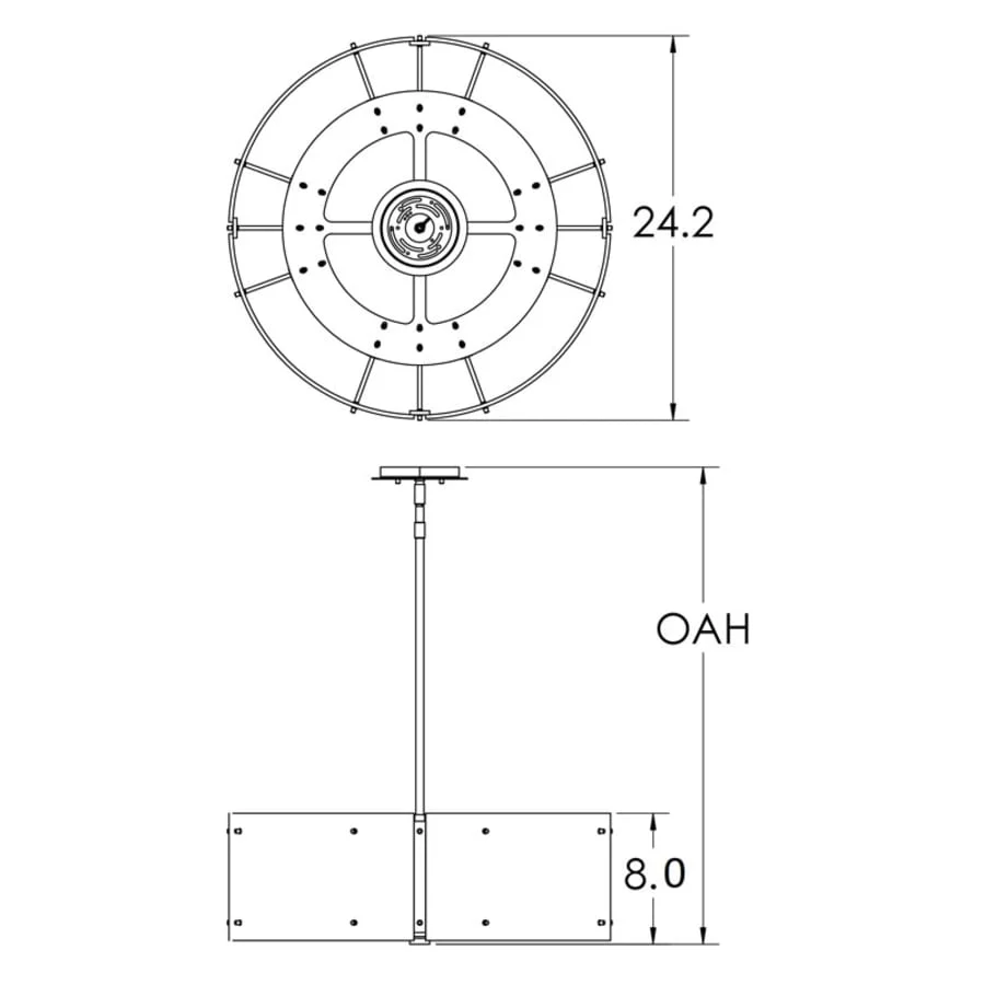 Hammerton Studio Uptown Mesh Single Light 24" Wide Drum Chandelier - Medium (E26) with Finished to Match Metal Shade - Image 1