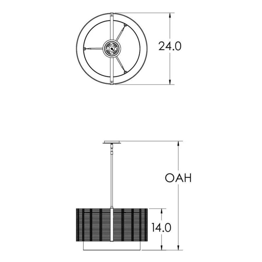 Hammerton Studio Downtown Mesh Single Light 24" Wide Drum Chandelier - Medium (E26) with Finished to Match Metal Shade - Image 1