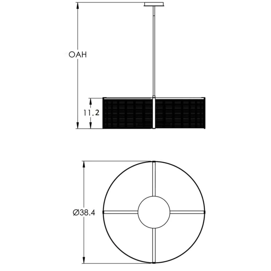 Hammerton Studio Downtown Mesh 4 Light 38" Wide Drum Chandelier - Medium (E26) with Finished to Match Metal Shade - Image 1