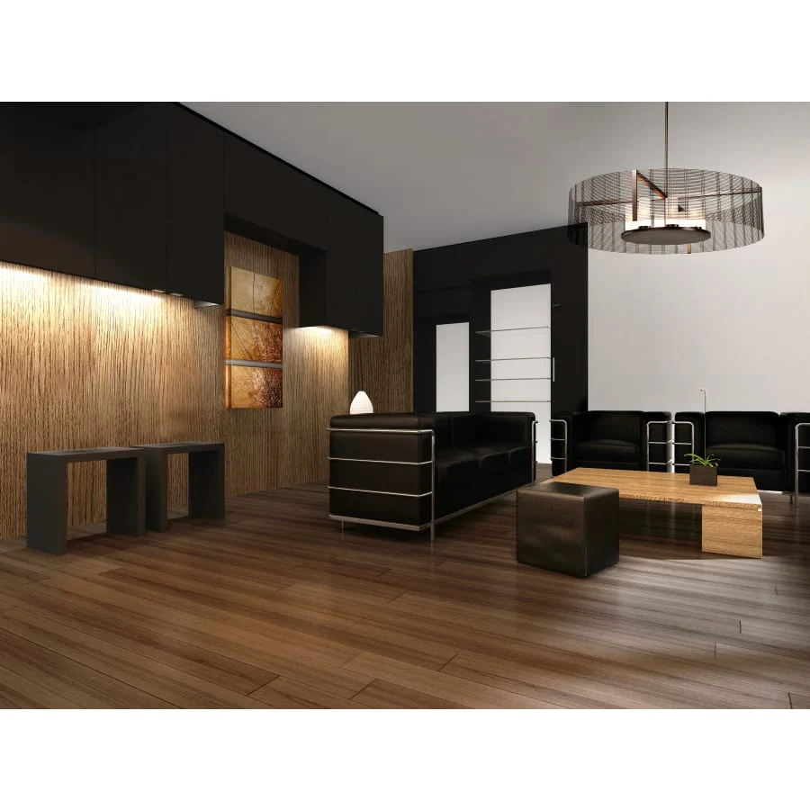 Hammerton Studio Downtown Mesh 8 Light 48" Wide Drum Chandelier - Medium (E26) with Frosted Glass Inner Shades and Finished to Match Outer Metal Shade - Image 3