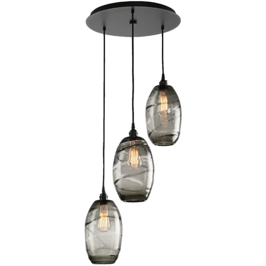 Hammerton Studio Ellisse 18" Wide Artisan Crafted 3 Light Optic Glass Pendant - Image 1