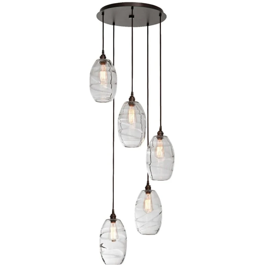Hammerton Studio Ellisse 18" Wide Artisan Crafted 5 Light Optic Glass Pendant - Image 1