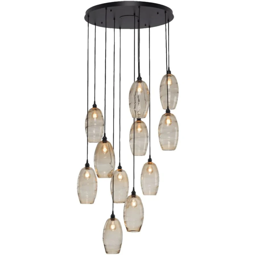 Hammerton Studio Ellisse 34" Wide Artisan Crafted 11 Light Optic Glass Pendant - Image 1