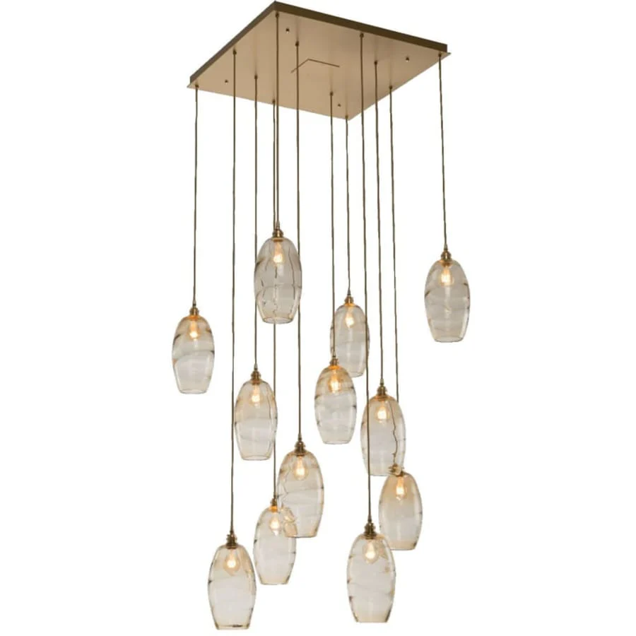 Hammerton Studio Ellisse 34" Wide Artisan Crafted 12 Light Optic Glass Pendant - Image 1