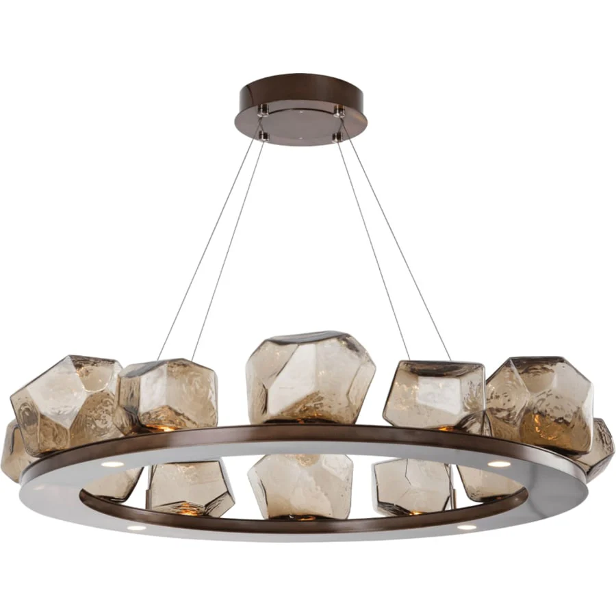 Hammerton Studio Gem 37" Wide 16 Light Hand Blown Glass LED Ring Chandelier - Image 1