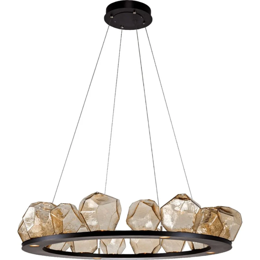 Hammerton Studio Gem 48" Wide 20 Light Hand Blown Glass LED Ring Chandelier - Image 1
