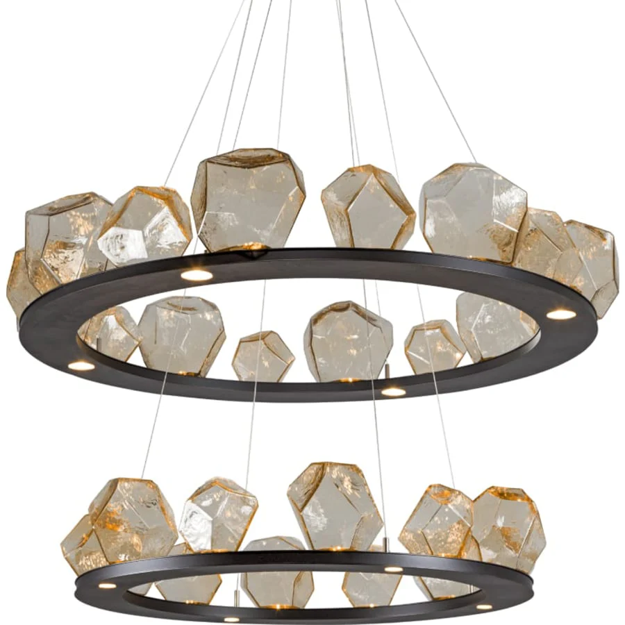 Hammerton Studio Gem 48" Wide 36 Light Hand Blown Glass LED 2 Tier Ring Chandelier - Image 1