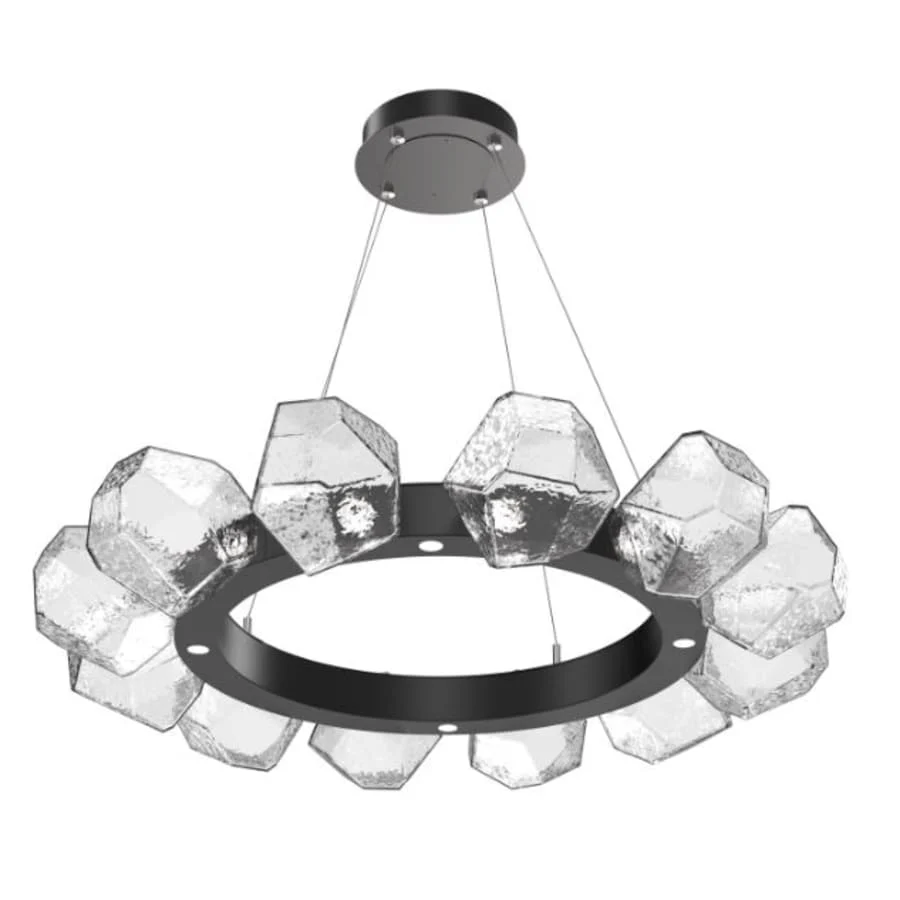 Hammerton Studio Gem 36" Wide 12 Light Radial Chandelier with Clear Glass Shades - 3000K - Image 1