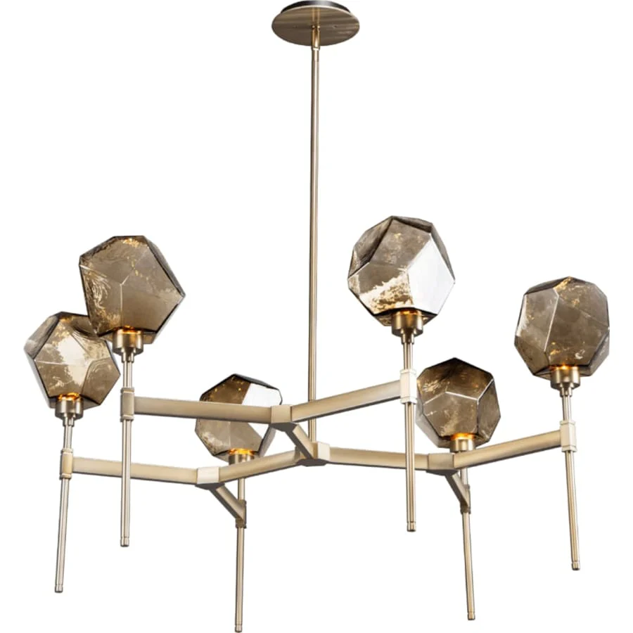 Hammerton Studio Gem 39" Wide 6 Light Hand Blown Glass LED Belvedere Chandelier - Image 1