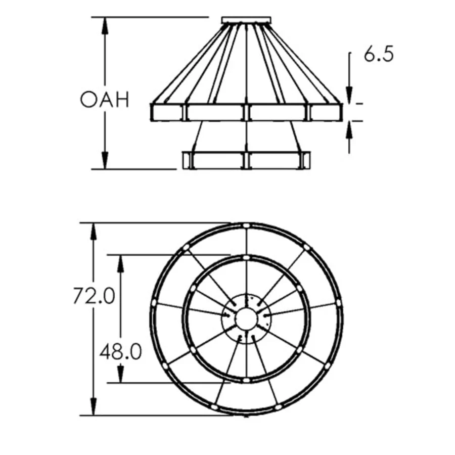 Hammerton Studio Parallel 72" Wide LED Ring Chandelier - Image 2