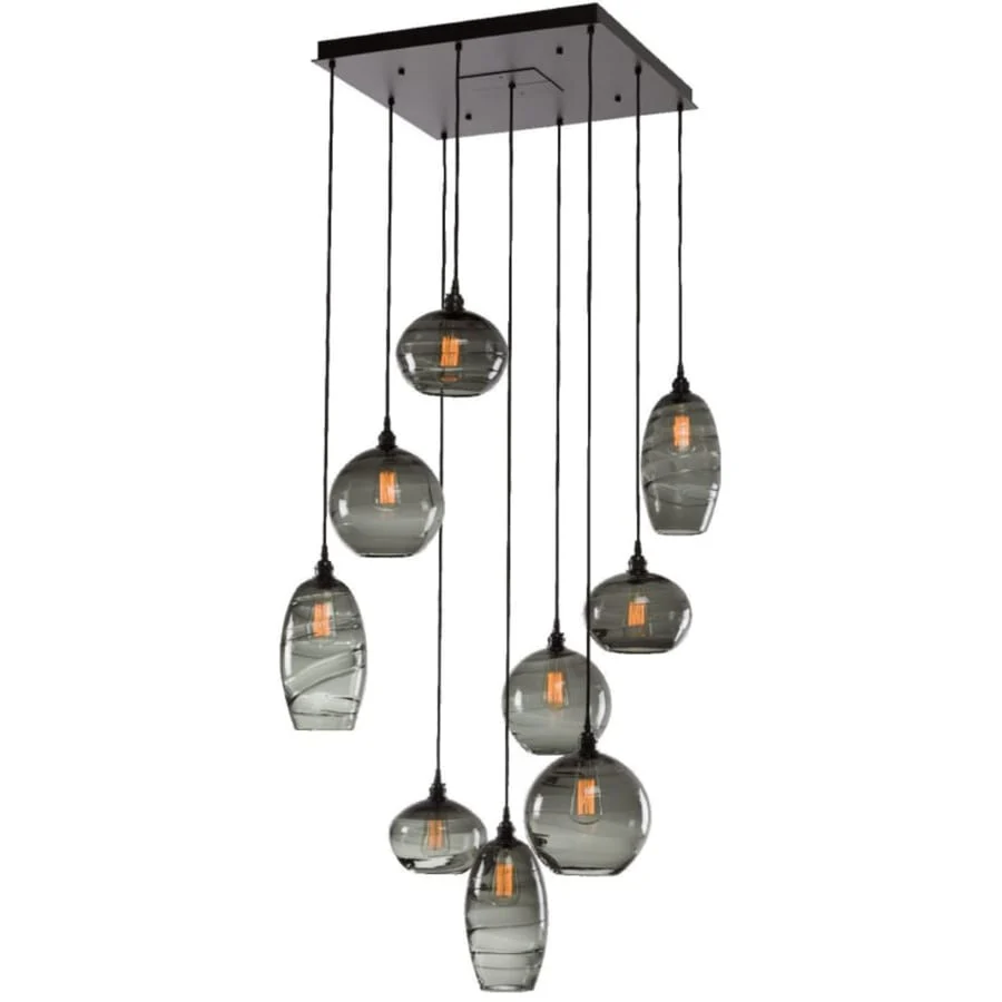 Hammerton Studio Misto 31" Wide Artisan Crafted Optic Glass 9 Light Pendant - Image 1