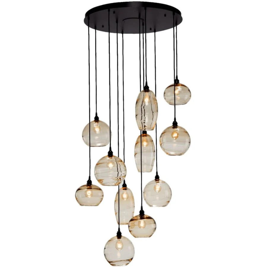 Hammerton Studio Misto 37" Wide Artisan Crafted Optic Glass 11 Light Pendant - Image 1