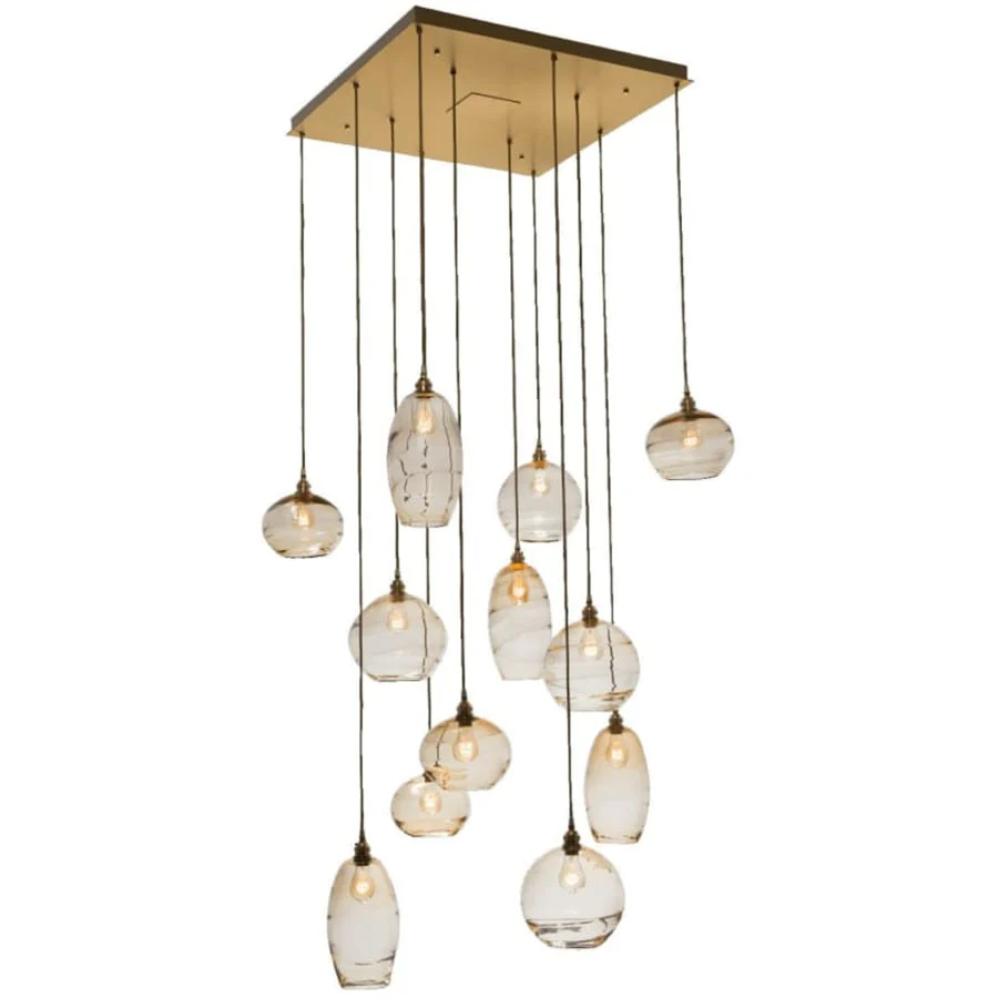 Hammerton Studio Misto 37" Wide Artisan Crafted Optic Glass 12 Light Pendant - Image 1
