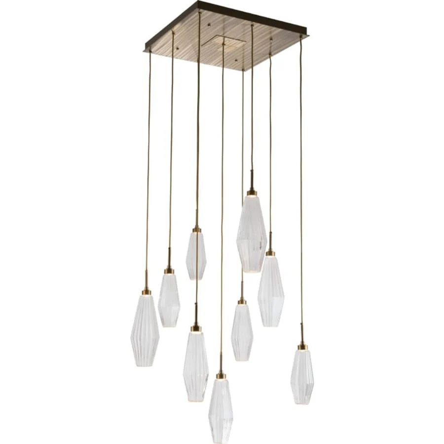 Hammerton Studio Aalto 27" Wide Artisan Crafted Geometric Optic Glass 9 Light Pendant - Image 1