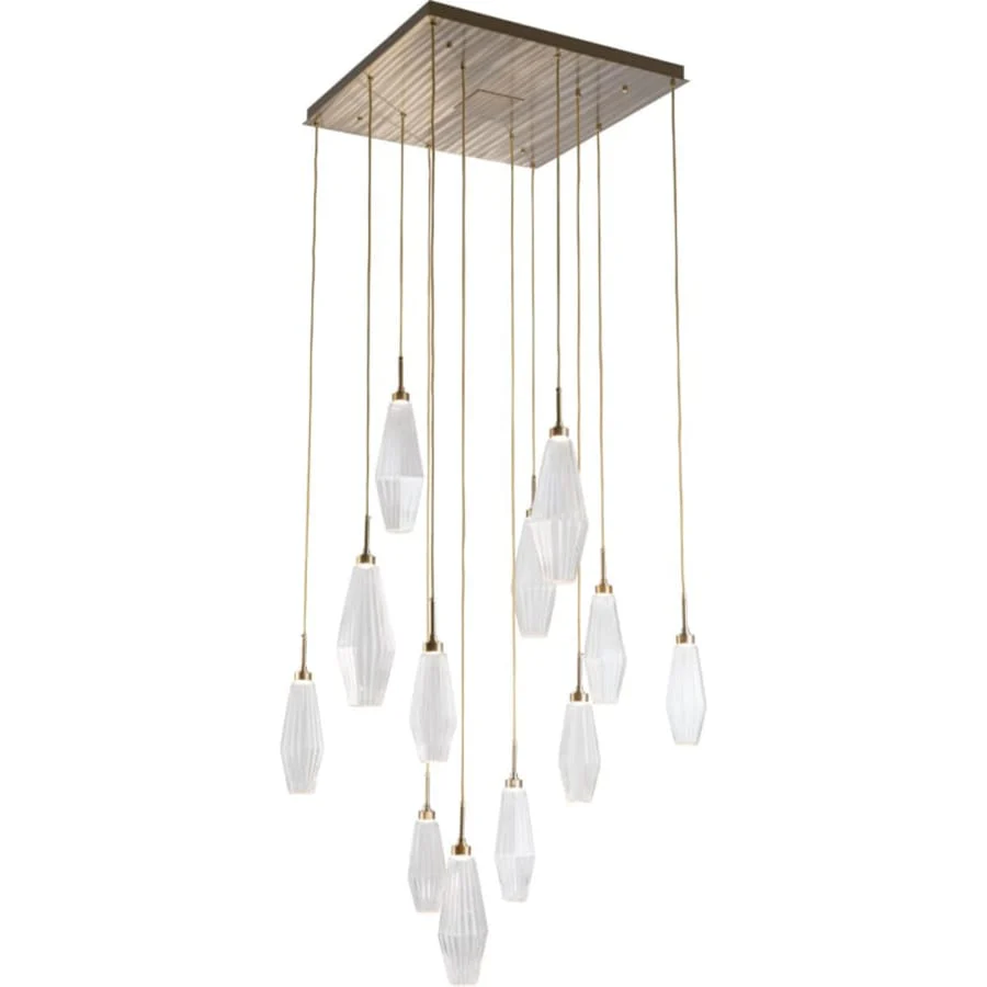 Hammerton Studio Aalto 33" Wide Artisan Crafted Geometric Optic Glass 12 Light Pendant - Image 1