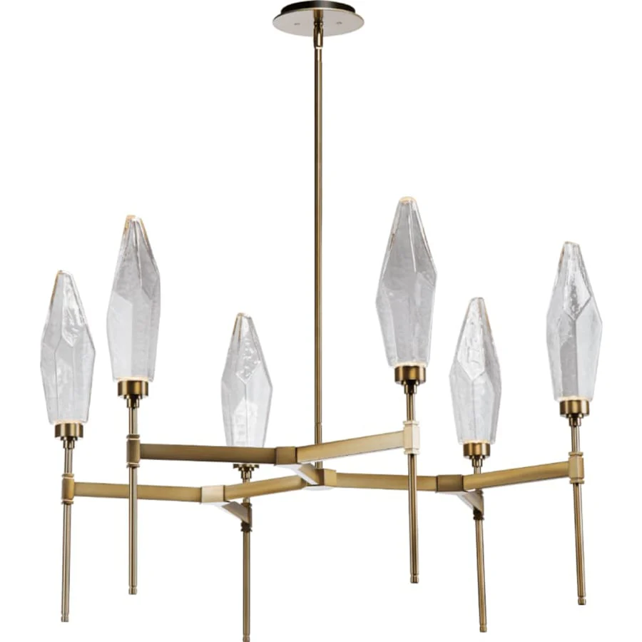 Hammerton Studio Rock Crystal 37" Wide 6 Light Hand Blown Glass LED Chandelier - Image 1