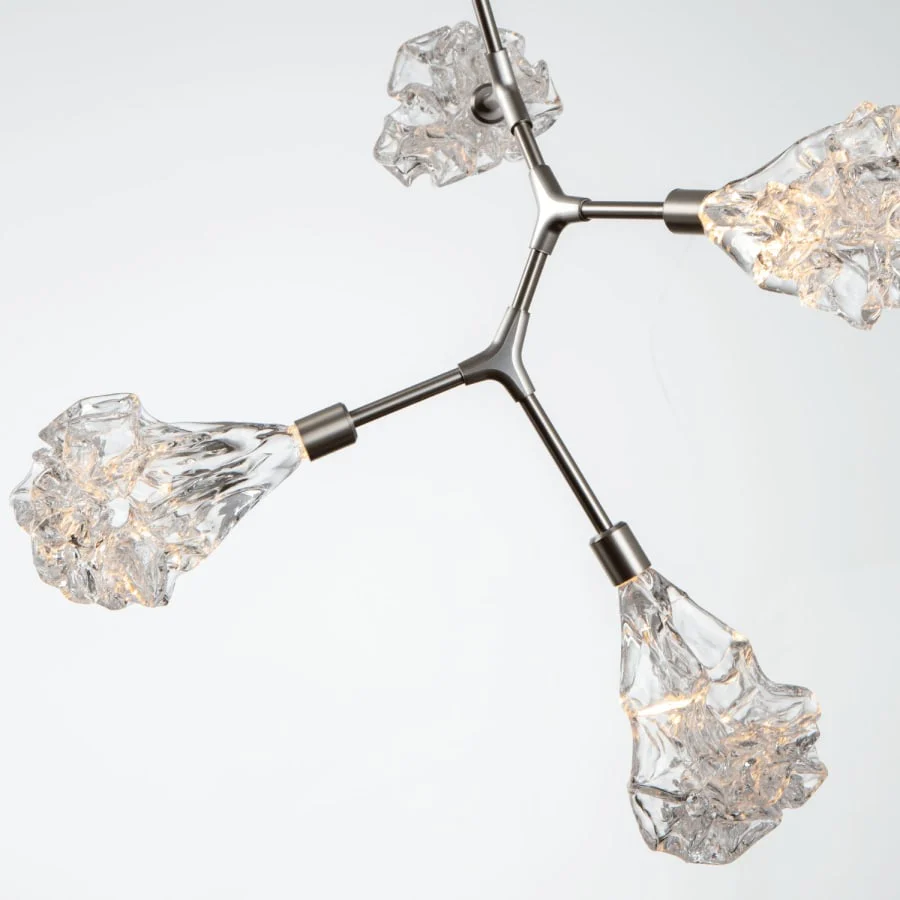 Hammerton Studio Blossom 32" Wide 6 Light LED Abstract Chandelier with Clear Blossom Blown Glass Shades - Image 2
