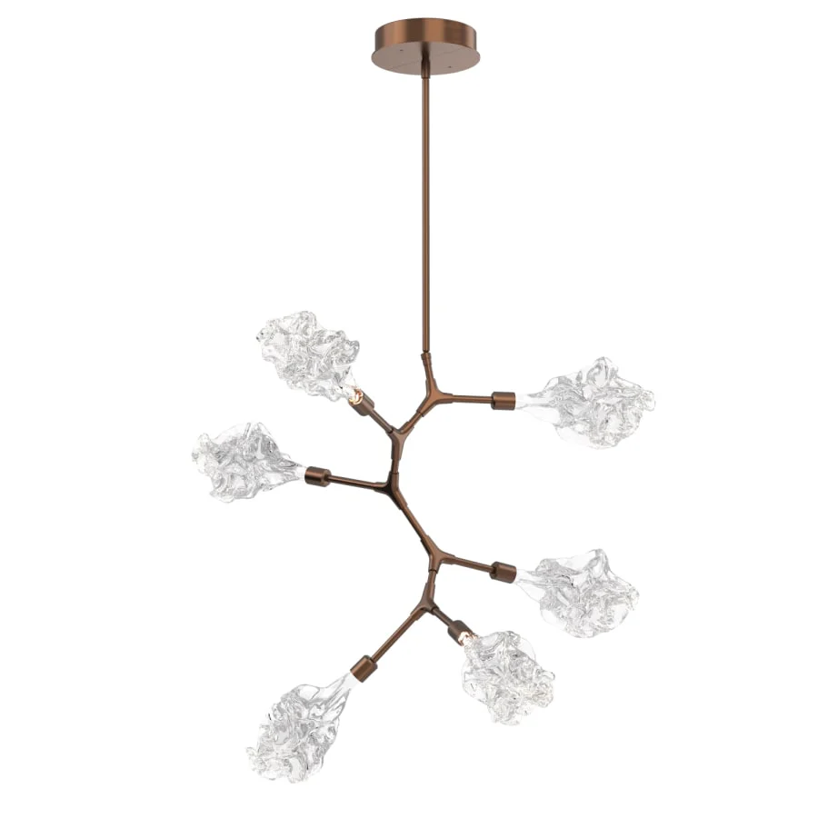 Hammerton Studio Blossom 32" Wide 6 Light LED Abstract Chandelier with Clear Blossom Blown Glass Shades - Image 3