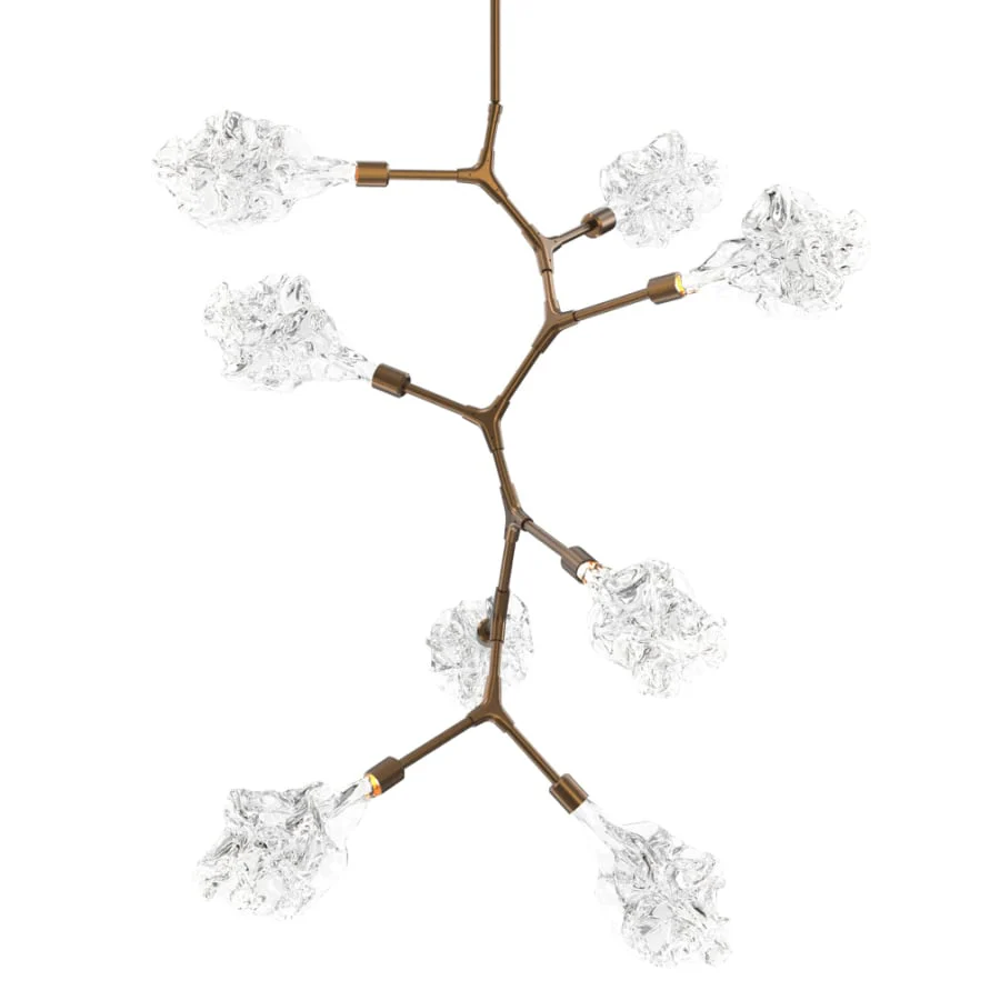 Hammerton Studio Blossom 32" Wide 8 Light LED Abstract Chandelier with Clear Blossom Blown Glass Shades - Image 1