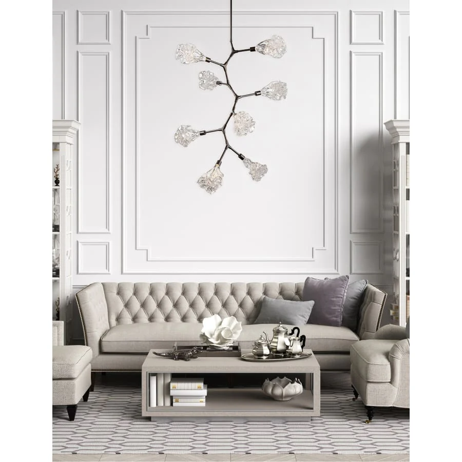 Hammerton Studio Blossom 32" Wide 8 Light LED Abstract Chandelier with Clear Blossom Blown Glass Shades - Image 2