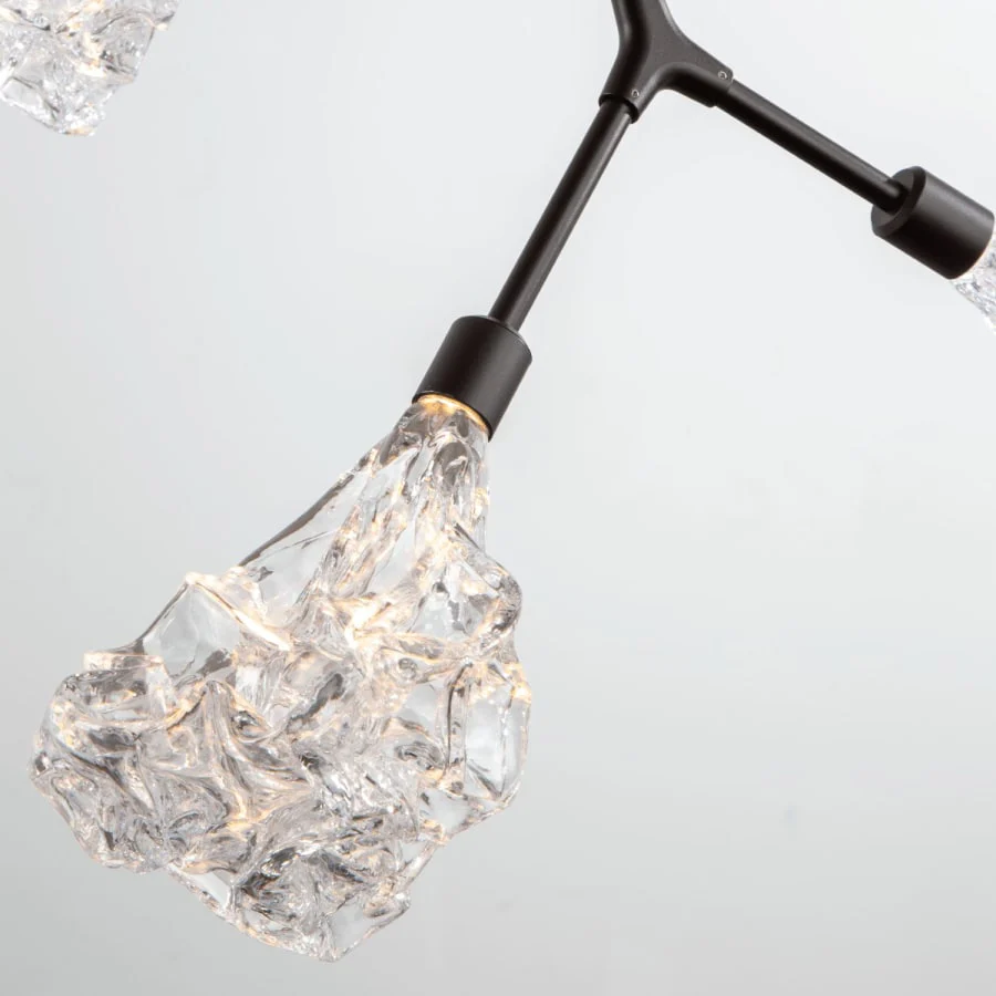 Hammerton Studio Blossom 32" Wide 8 Light LED Abstract Chandelier with Clear Blossom Blown Glass Shades - Image 3