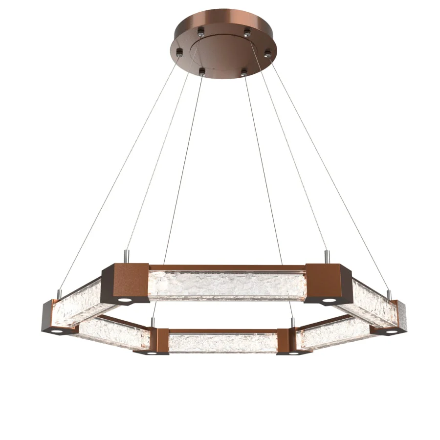 Hammerton Studio Axis 35" Wide LED Ring Chandelier with Glacier Clear Glass Shades - Image 1