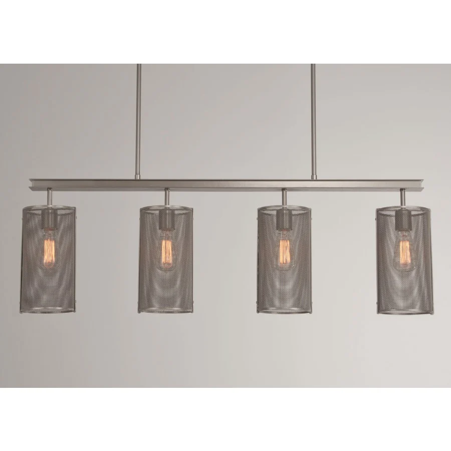 Hammerton Studio Uptown Mesh 4 Light 43" Wide Chandelier - Medium (E26) with Finished to Match Metal Shades - Image 1