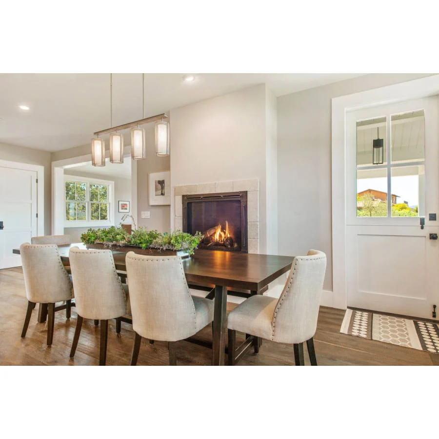 Hammerton Studio Uptown Mesh 4 Light 43" Wide Chandelier - Medium (E26) with Frosted Glass Inner and Finished to Match Metal Outer Shades - Image 2