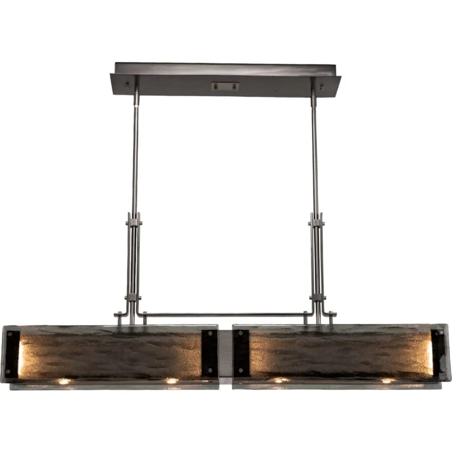 Hammerton Studio Urban Loft 44" Wide Artisan Crafted Linear Chandelier with Hand Textured Glass - Image 1