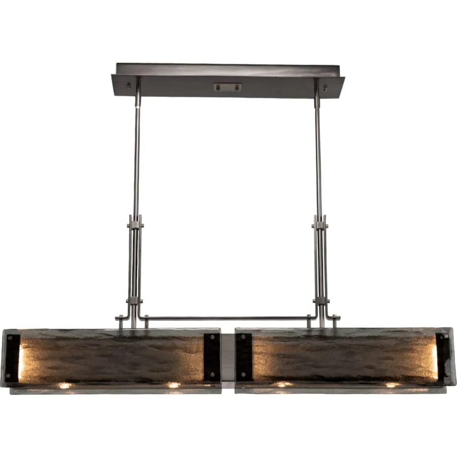 Hammerton Studio Urban Loft 44" Wide Artisan Crafted Linear LED Chandelier with Hand Textured Glass - Image 1