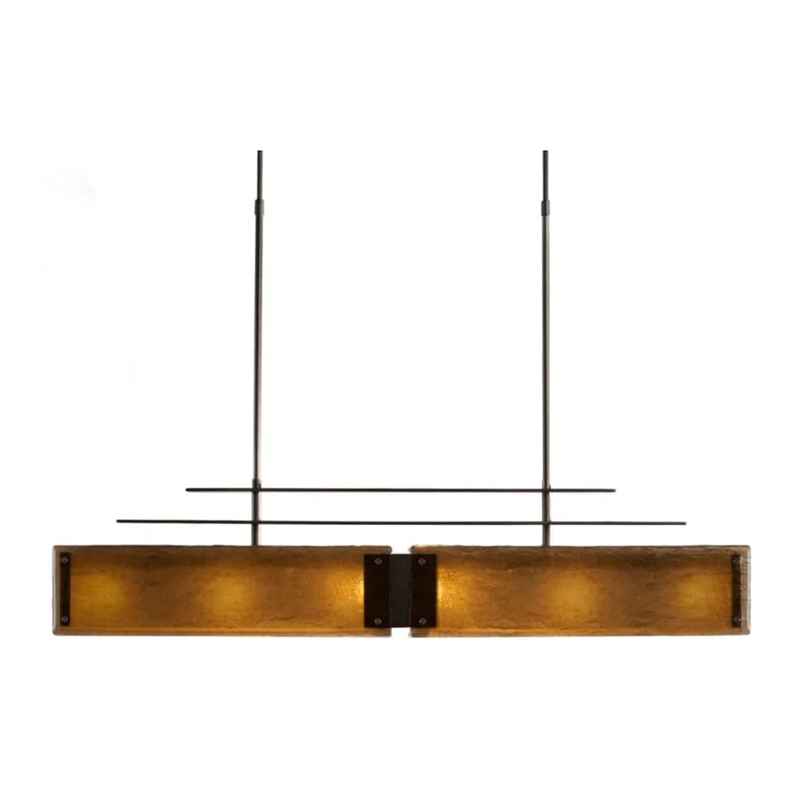 Hammerton Studio Urban Loft Parallel 44" Wide Artisan Crafted Linear Chandelier with Hand Textured Glass - Image 1