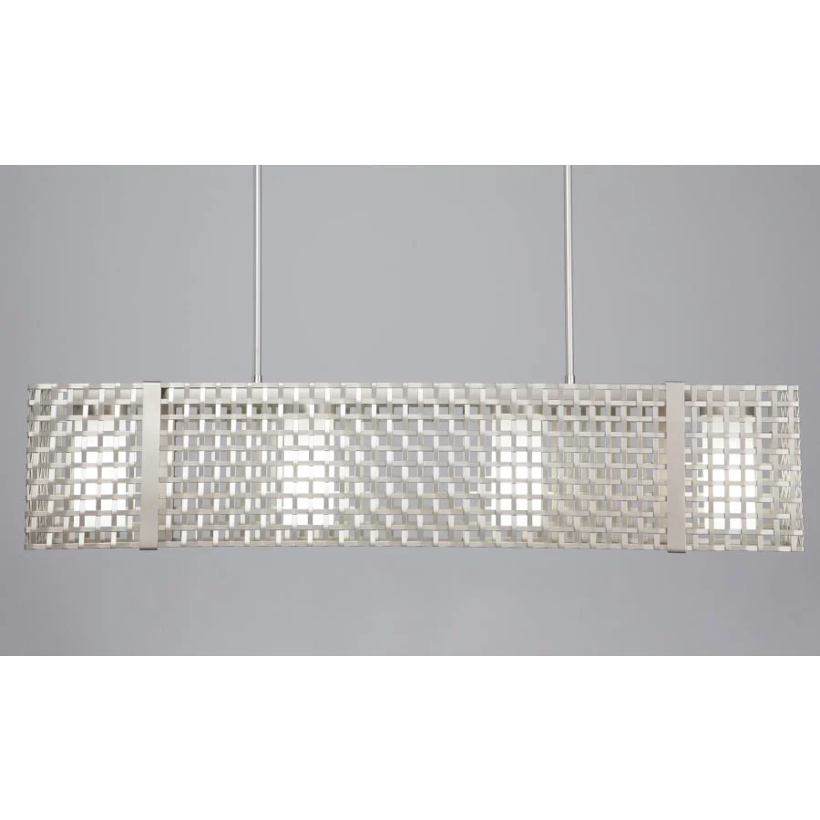 Hammerton Studio Tweed 4 Light 45" Wide Chandelier - Medium (E26) with Frosted Glass Inner Shades and Finished to Match Outer Metal Shade - Image 1