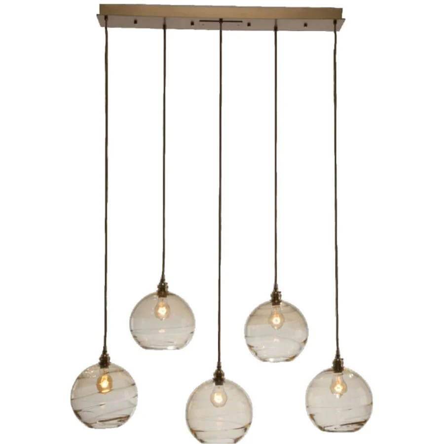 Hammerton Studio Terra 41" Wide Artisan Crafted Optic Glass 5 Light Linear Pendant - Image 1