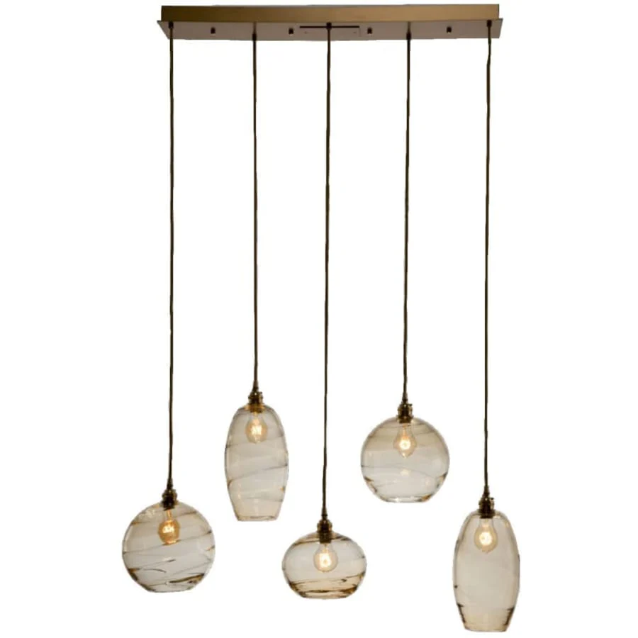 Hammerton Studio Misto 40" Wide Artisan Crafted Optic Glass 5 Light Linear Pendant - Image 1