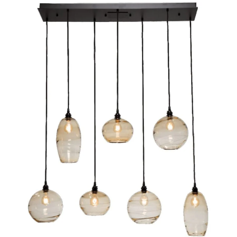 Hammerton Studio Misto 48" Wide Artisan Crafted Optic Glass 7 Light Linear Pendant - Image 1