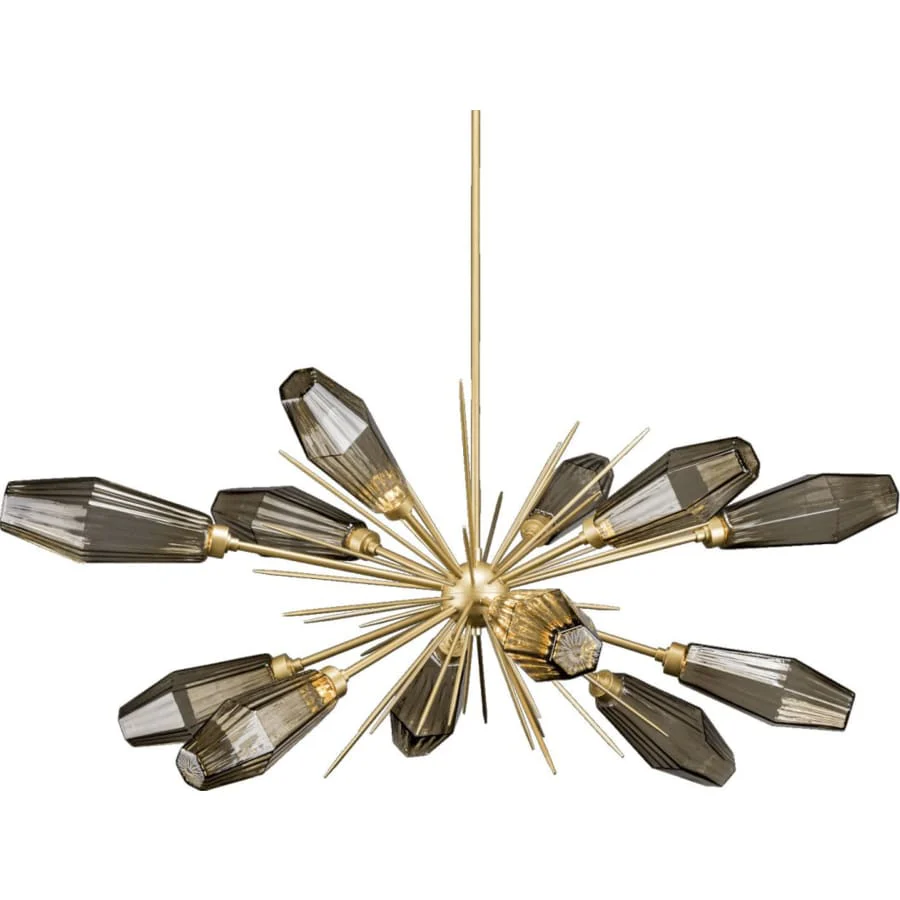 Hammerton Studio Aalto 53" Wide Artisan Crafted Geometric Optic Glass 12 Light Oval Starburst Chandelier - Image 1