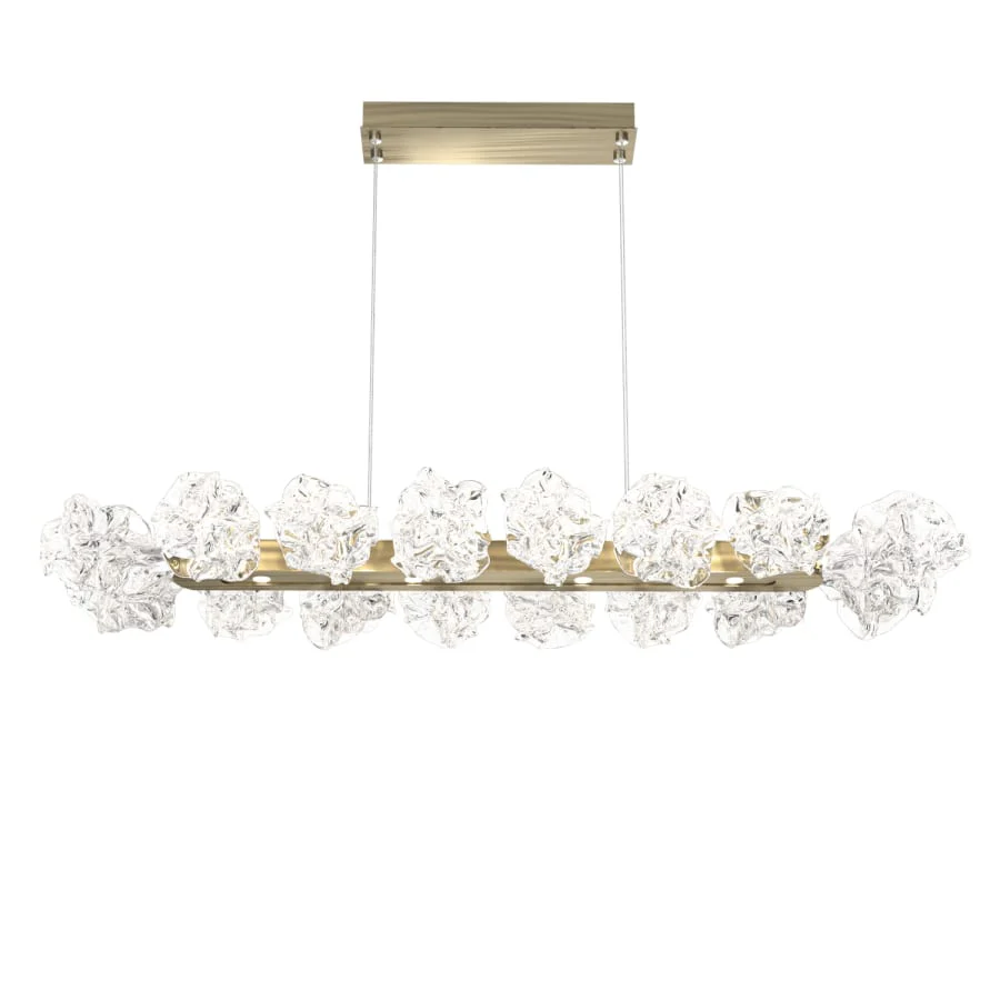 Hammerton Studio Blossom 48" Wide LED Linear Chandelier with Clear Blossom Blown Glass Shades - Image 1