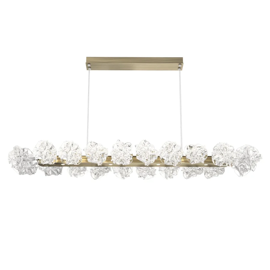 Hammerton Studio Blossom 60" Wide LED Linear Chandelier with Clear Blossom Blown Glass Shades - Image 1