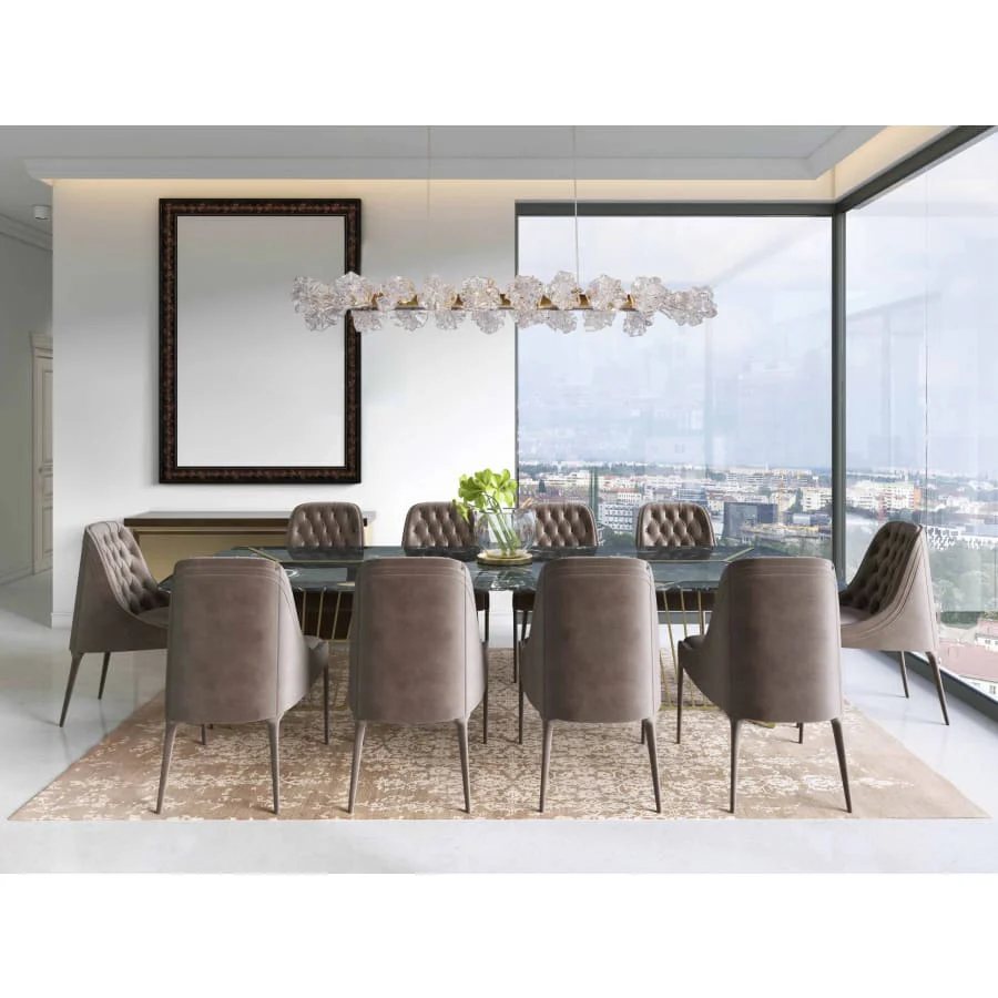 Hammerton Studio Blossom 60" Wide LED Linear Chandelier with Clear Blossom Blown Glass Shades - Image 2