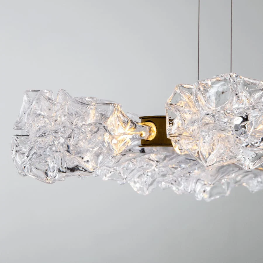 Hammerton Studio Blossom 60" Wide LED Linear Chandelier with Clear Blossom Blown Glass Shades - Image 3