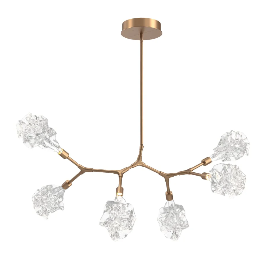 Hammerton Studio Blossom 36" Wide LED Abstract Chandelier with Clear Blossom Blown Glass Shades - Image 1