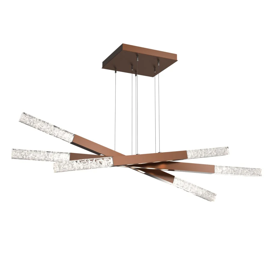 Hammerton Studio Axis 61" Wide LED Abstract Chandelier with Glacier Clear Glass Shades - Image 1