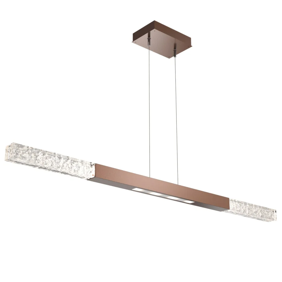 Hammerton Studio Axis 48" Wide LED Linear Chandelier with Glacier Clear Glass Shades - Image 1