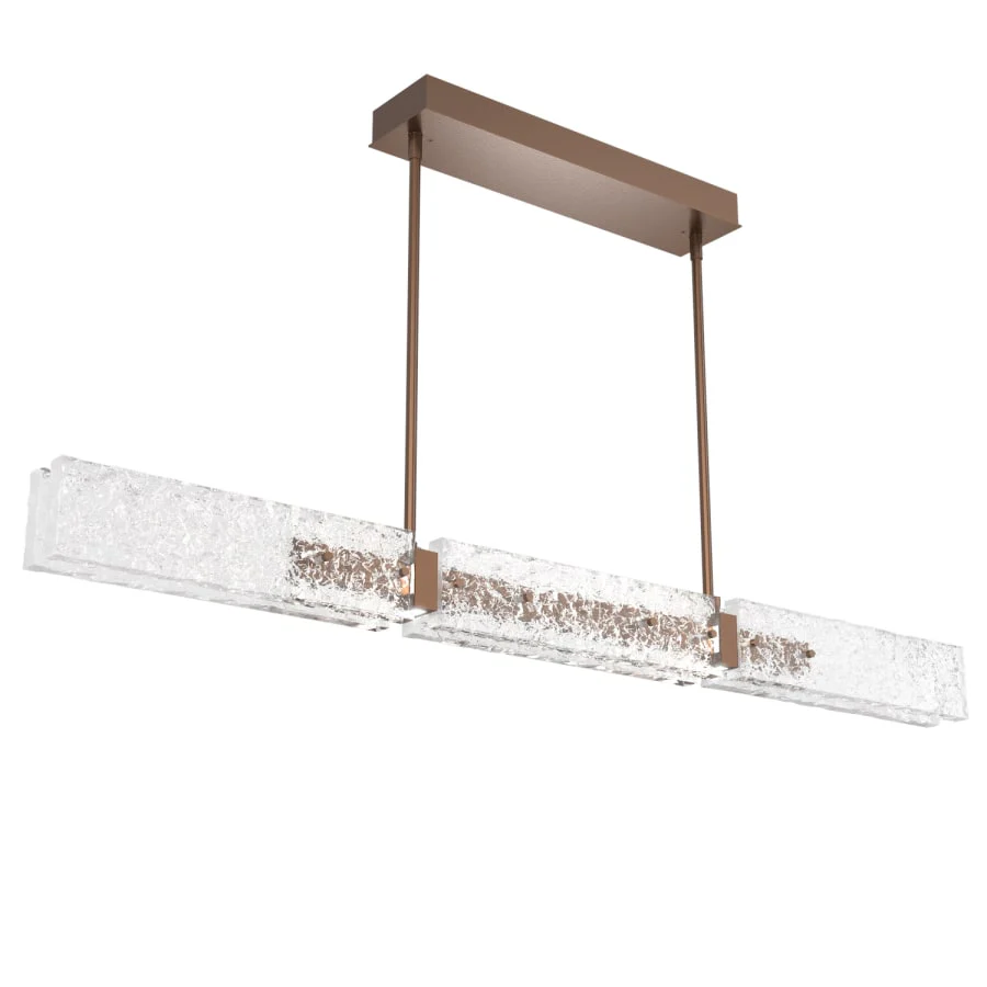 Hammerton Studio Glacier 51" Wide LED Linear Chandelier with Glacier Clear Glass Shades - Image 1