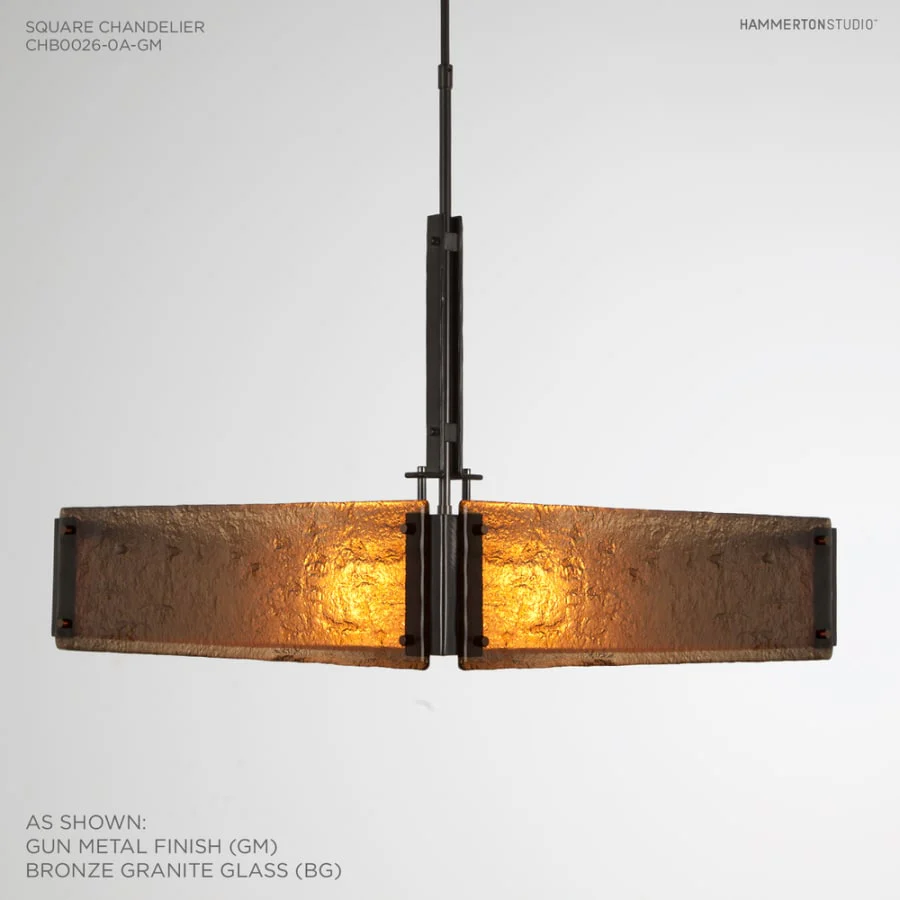 Hammerton Studio Urban Loft 24" Wide Artisan Crafted Chandelier with Hand Textured Glass - Image 2